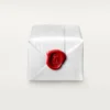 Anel Maillon Panthere, 3 fileiras com meio pavé de diamantes – Ouro branco, diamantes – Cartier