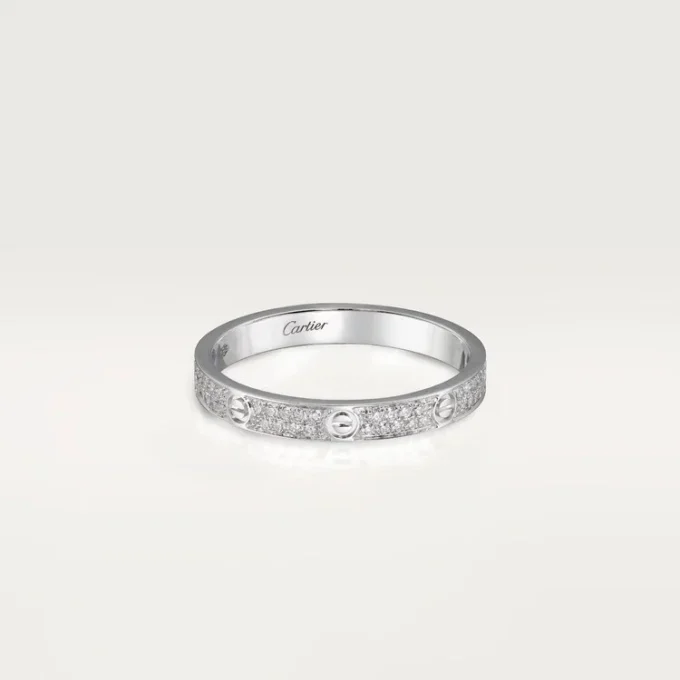 Anel Love, tamanho S – Ouro branco, diamantes – Cartier
