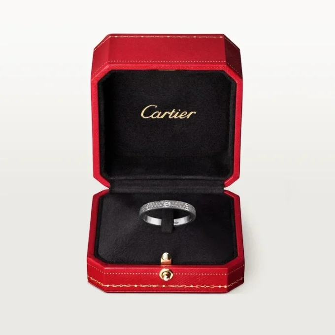 Anel Love, tamanho S – Ouro branco, diamantes – Cartier