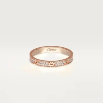 Anel Love, tamanho S – Ouro rosa, diamantes – Cartier