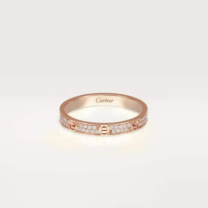Anel Love, tamanho S – Ouro rosa, diamantes – Cartier