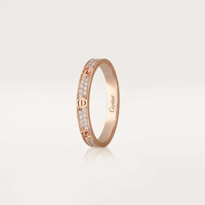 Anel Love, tamanho S – Ouro rosa, diamantes – Cartier