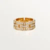 Anel Maillon Panthere, 3 fileiras com meia pavé de diamantes – Ouro rosa, diamantes – Cartier