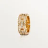 Anel Maillon Panthere, 3 fileiras com meia pavé de diamantes – Ouro rosa, diamantes – Cartier