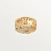 Anel Maillon Panthere, 3 fileiras com meio pavé de diamantes – Ouro amarelo, diamantes – Cartier