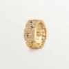 Anel Maillon Panthere, 3 fileiras com meio pavé de diamantes – Ouro amarelo, diamantes – Cartier