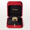 Anel Maillon Panthere, 3 fileiras com meio pavé de diamantes – Ouro amarelo, diamantes – Cartier