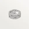 Anel Maillon Panthere, 3 fileiras com meio pavé de diamantes – Ouro branco, diamantes – Cartier