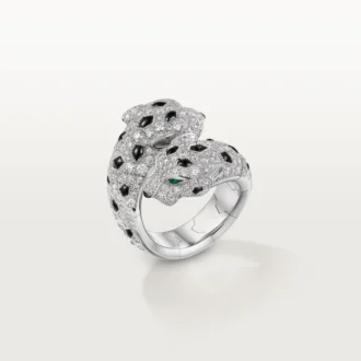Anel Panthere De Cartier, articulado, com pavé