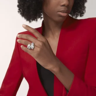 Anel Panthere De Cartier, articulado, com pavé