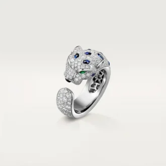 Anel Panthere De Cartier, modelo médio, semi-pavé