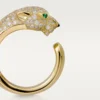 Anel Panthere De Cartier – Ouro Amarelo, Diamantes, Esmeraldas, Ônix – Cartier