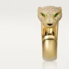 Anel Panthere De Cartier – Ouro Amarelo, Diamantes, Esmeraldas, Ônix – Cartier
