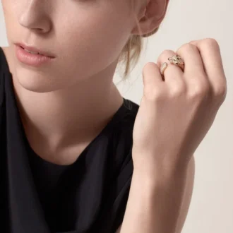 Anel Panthere De Cartier – Ouro Amarelo, Esmeraldas, Ônix, Diamantes – Cartier