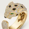 Anel Panthere De Cartier – Ouro Amarelo, Esmeraldas, Ônix, Diamantes – Cartier