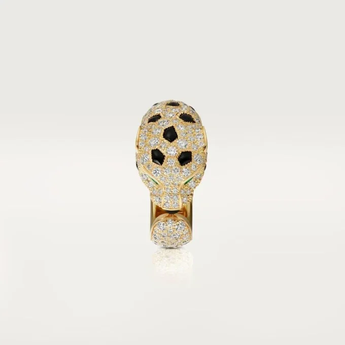 Anel Panthere De Cartier – Ouro Amarelo, Esmeraldas, Ônix, Diamantes – Cartier