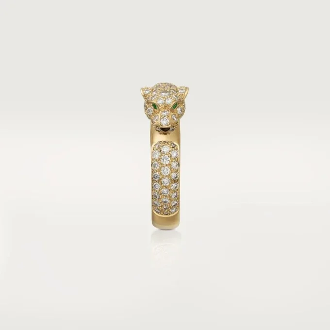 Anel Panthere De Cartier – Ouro Amarelo, Esmeraldas, Ônix, Diamantes – Cartier