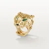 Anel Panthere De Cartier – Ouro Amarelo, Granadas Tsavoritas, Ônix – Cartier