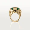 Anel Panthere De Cartier – Ouro Amarelo, Granadas Tsavoritas, Ônix – Cartier