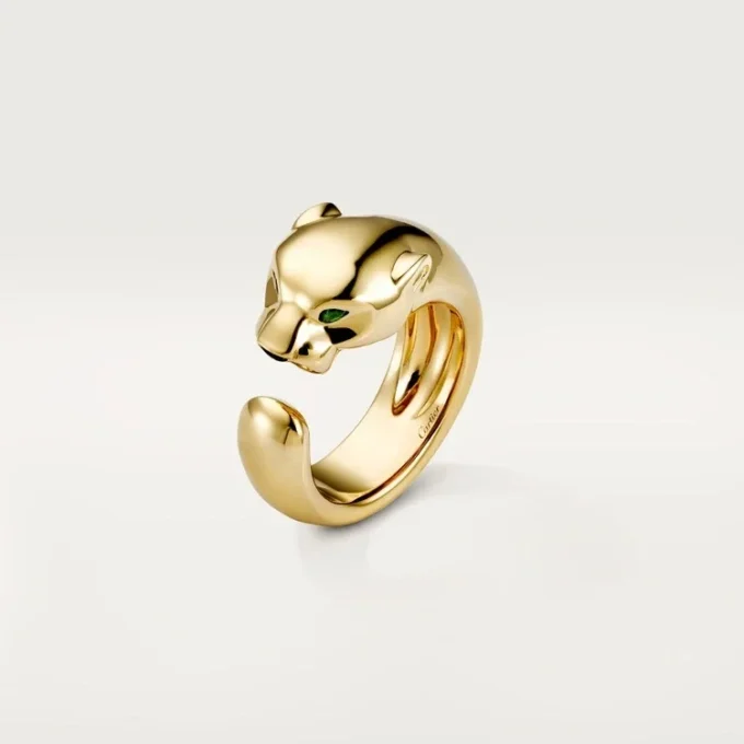 Anel Panthere De Cartier – Ouro amarelo, ônix, granada tsavorita – Cartier