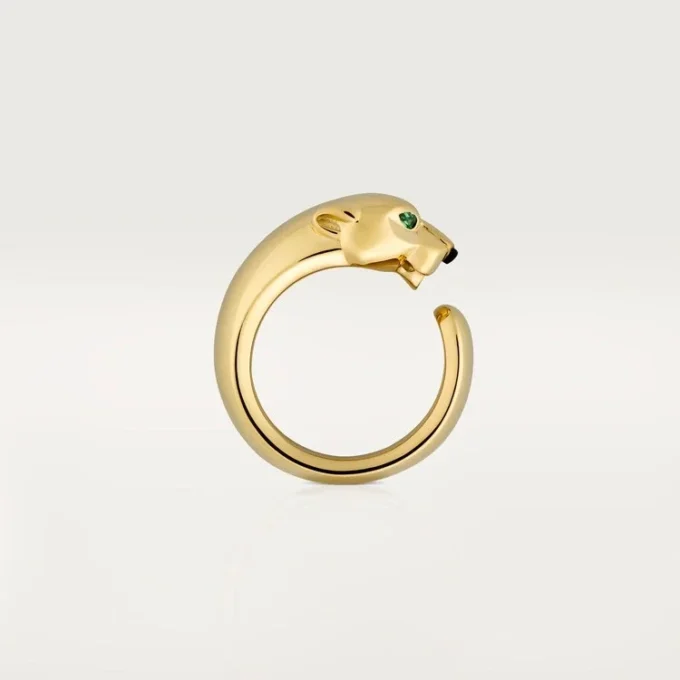Anel Panthere De Cartier – Ouro amarelo, ônix, granada tsavorita – Cartier