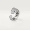 Anel Panthere De Cartier – Ouro Branco, Diamantes, Esmeraldas, Ônix – Cartier