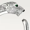 Anel Panthere De Cartier – Ouro Branco, Diamantes, Esmeraldas, Ônix – Cartier