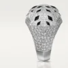Anel Panthere De Cartier – Ouro Branco, Diamantes, Esmeraldas, Ônix – Cartier