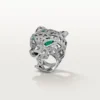 Anel Panthere De Cartier – Ouro Branco, Esmeraldas, Ônix, Diamantes – Cartier