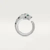 Anel Panthere De Cartier – Ouro Branco, Esmeraldas, Ônix, Diamantes – Cartier
