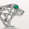 Anel Panthere De Cartier – Ouro Branco, Esmeraldas, Ônix, Diamantes – Cartier