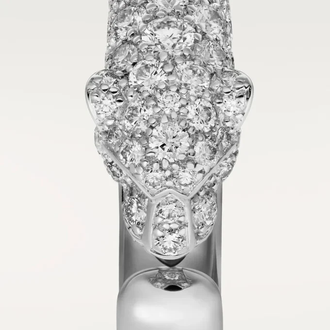 Anel Panthere De Cartier – Ouro Branco, Esmeraldas, Ônix, Diamantes – Cartier