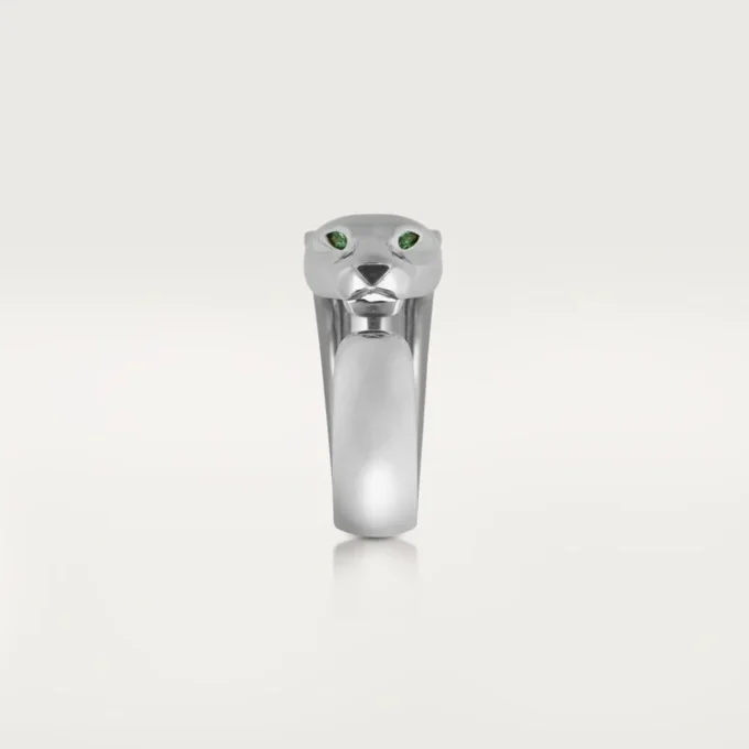 Anel Panthere De Cartier – Ouro Branco, Granadas Tsavoritas, Ônix – Cartier