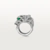 Anel Panthere De Cartier – Ouro Branco, Ônix, Esmeraldas, Diamantes – Cartier