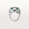 Anel Panthere De Cartier – Ouro branco não rodiado, granadas tsavoritas, ônix – Cartier
