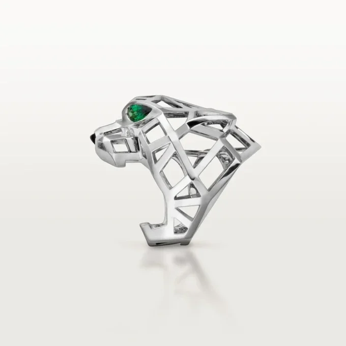 Anel Panthere De Cartier – Ouro branco não rodiado, granadas tsavoritas, ônix – Cartier
