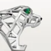 Anel Panthere De Cartier – Ouro branco não rodiado, granadas tsavoritas, ônix – Cartier