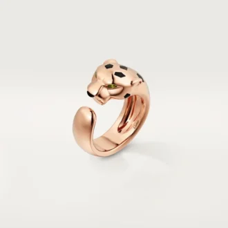 Anel Panthere De Cartier – Ouro rosa, granadas tsavoritas, ônix – Cartier