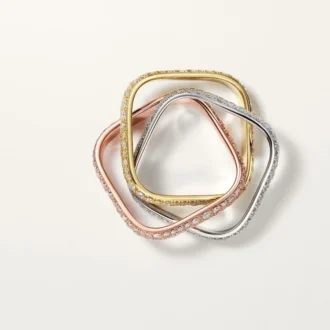 Anel Trinity Cushion, modelo clássico, pavé