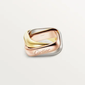 Anel Trinity, em forma de almofada, modelo grande