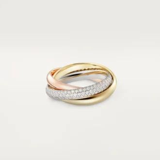 Anel Trinity, Modelo Clássico, Meio Pavé