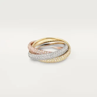 Anel Trinity, modelo clássico, pavé