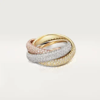 Anel Trinity, modelo grande, pavé