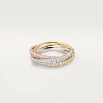 Anel Trinity, modelo pequeno, pavé