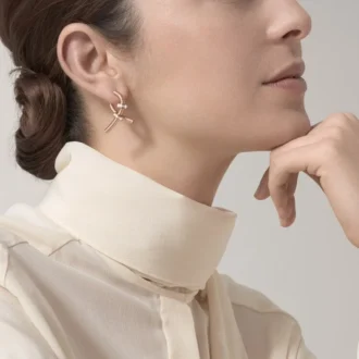 Brinco Ecrou De Cartier para o Ouvido Direito – Ouro Rosa, Diamantes – Cartier