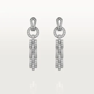 Brincos Agrafe – Ouro Branco, Diamantes – Cartier