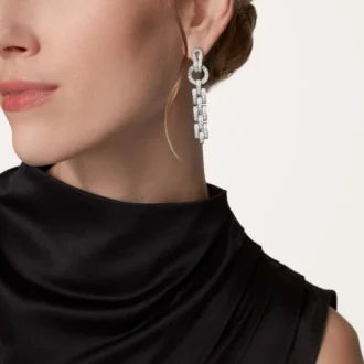 Brincos Agrafe – Ouro Branco, Diamantes – Cartier