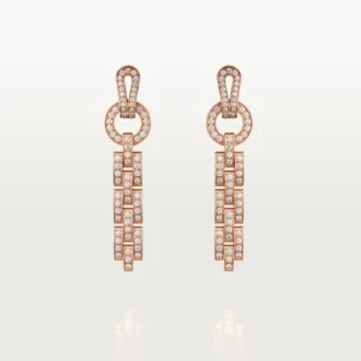 Brincos Agrafe – Ouro rosa, diamantes – Cartier