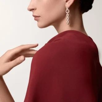 Brincos Agrafe – Ouro rosa, diamantes – Cartier