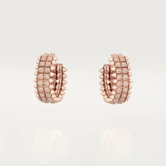 Brincos de argola Clash De Cartier, dupla fila, pavé